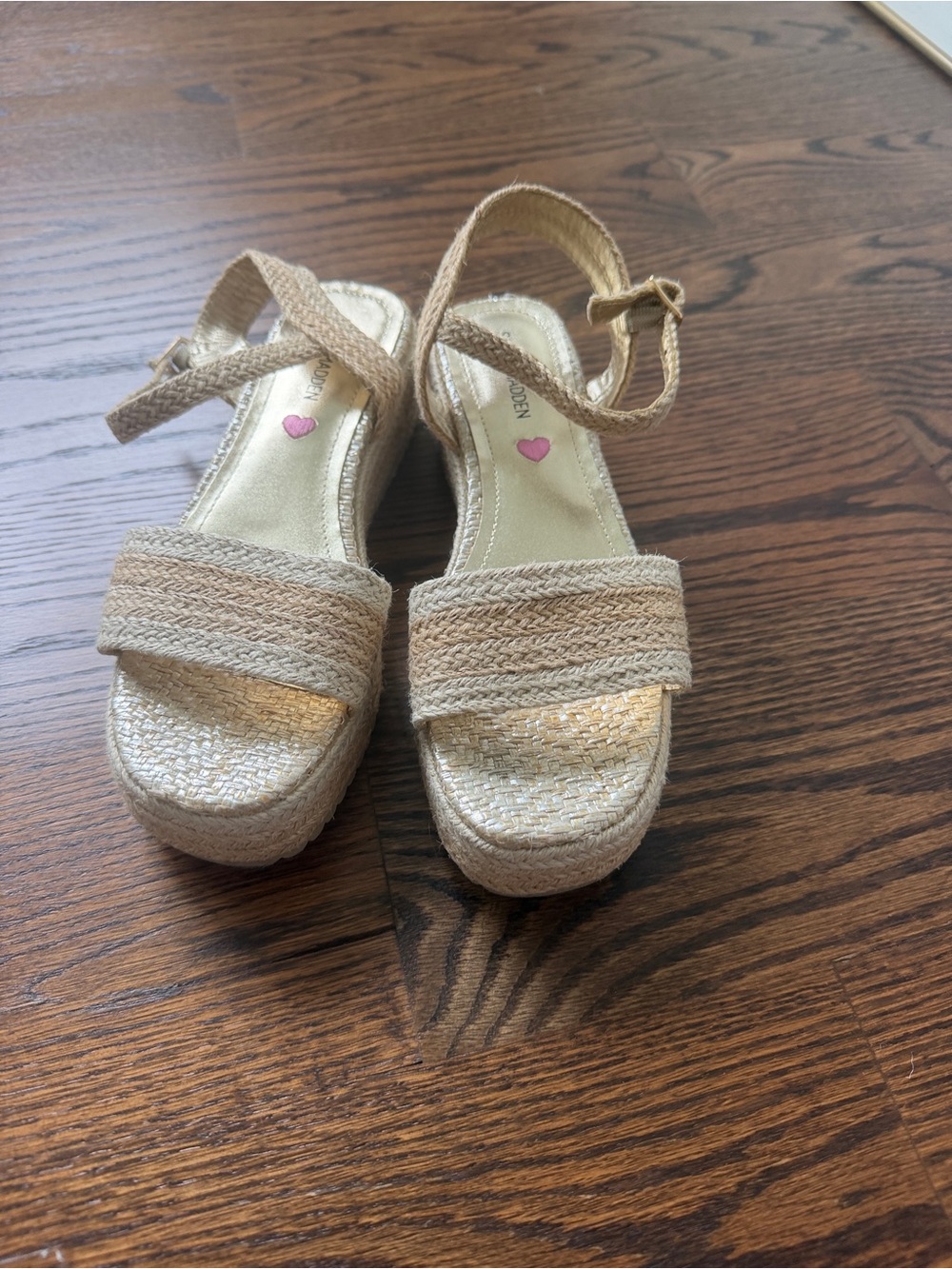 Steve Madden Beige Espadrille Platform Sandals for Kids
